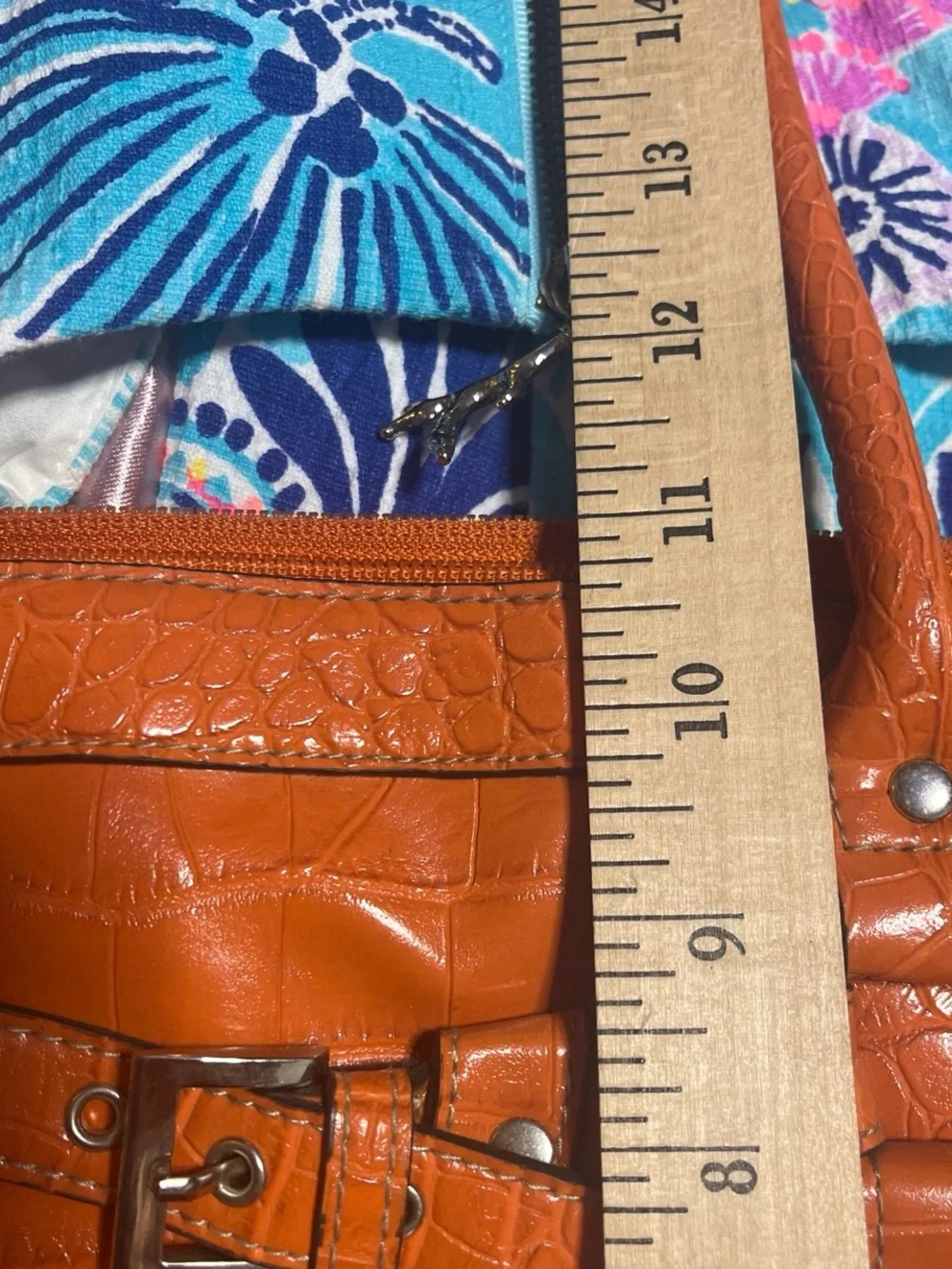 Orange Purse Alligator Handbag